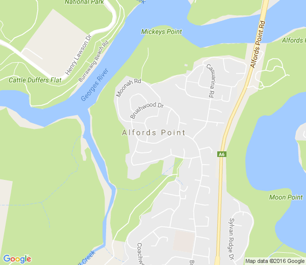 Map of ALFORDS POINT NSW