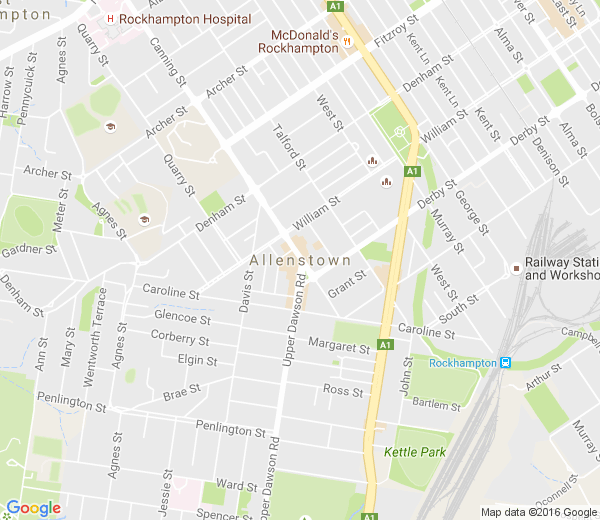 Map of ALLENSTOWN QLD