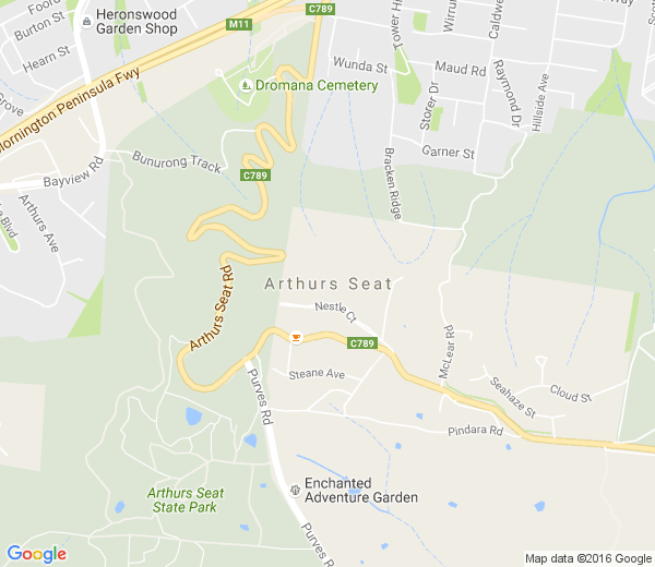 Map of ARTHURS SEAT VIC