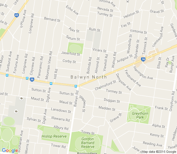 Map of BALWYN NORTH VIC