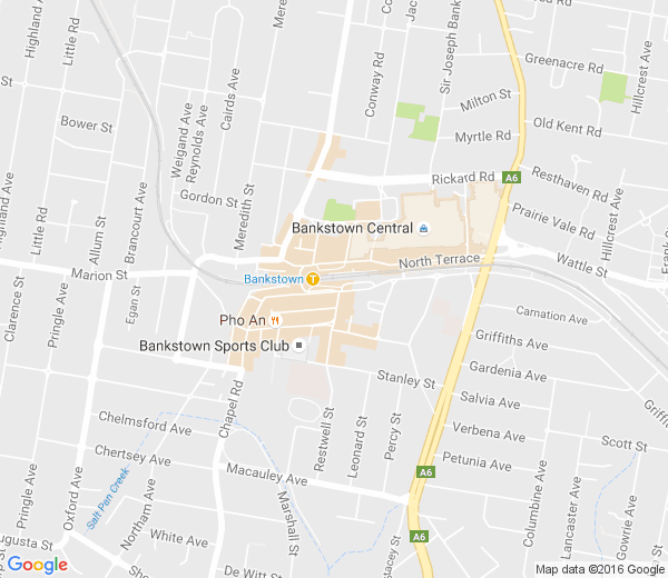 Map of BANKSTOWN NSW