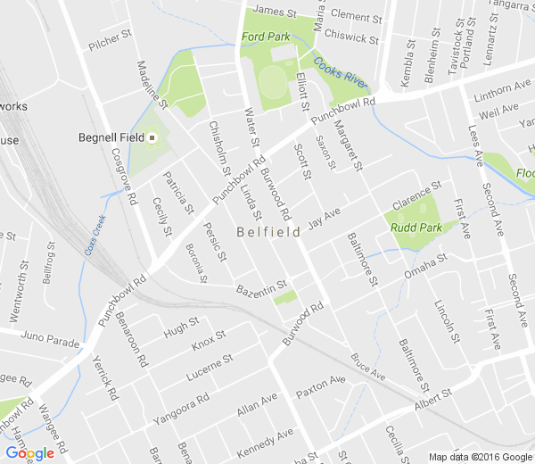 Map of BELFIELD NSW