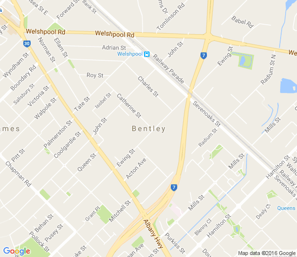 Map of BENTLEY SOUTH WA