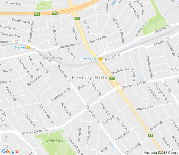Map of BEVERLY HILLS NSW