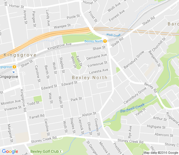 Map of BEXLEY NORTH NSW
