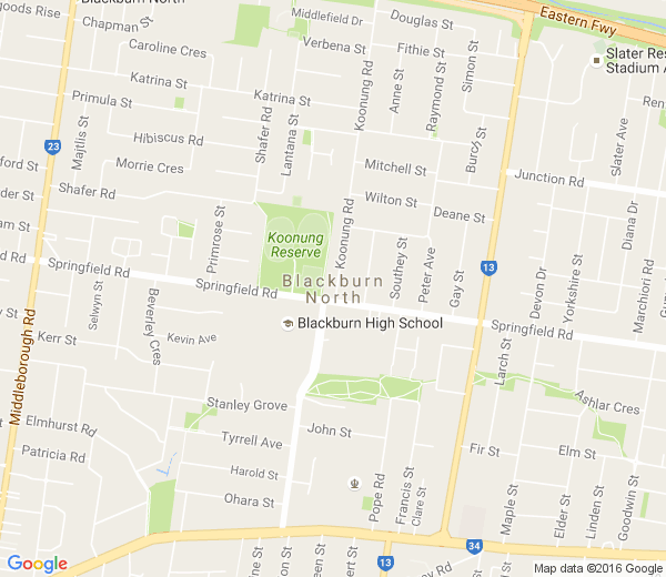 Map of BLACKBURN NORTH VIC