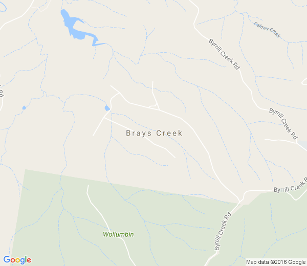 Map of BRAYS CREEK NSW