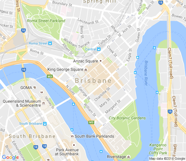 Map of BRISBANE CITY QLD