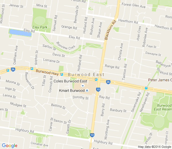 Map of BURWOOD EAST VIC