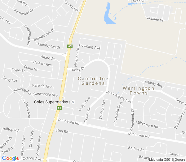 Map of CAMBRIDGE GARDENS NSW