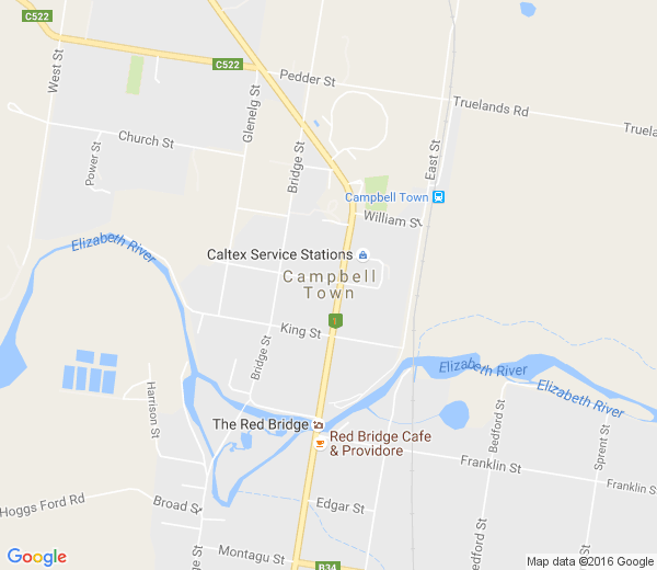 Map of CAMPBELL TOWN TAS