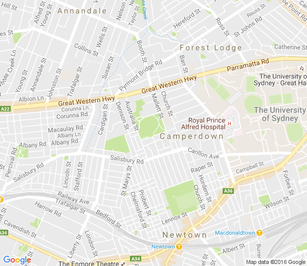 Map of CAMPERDOWN NSW