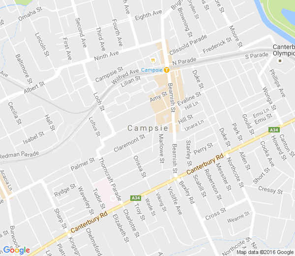 Map of CAMPSIE NSW