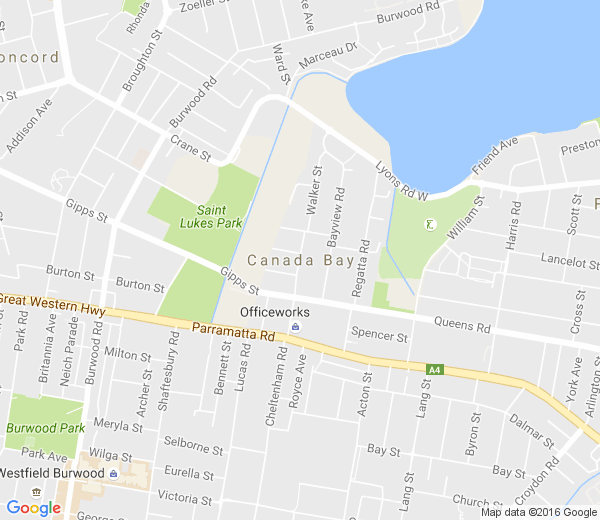 Map of CANADA BAY NSW
