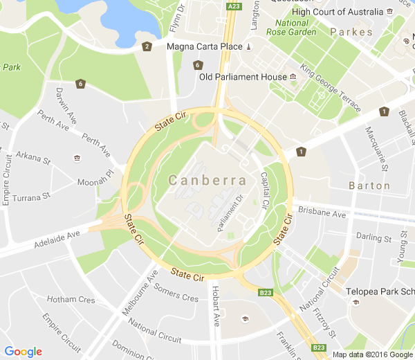 Map of CANBERRA MAIL CENTRE ACT