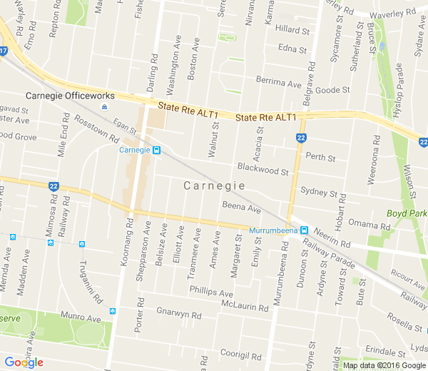 Map of CARNEGIE VIC