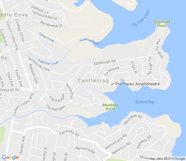 Map of CASTLECRAG NSW