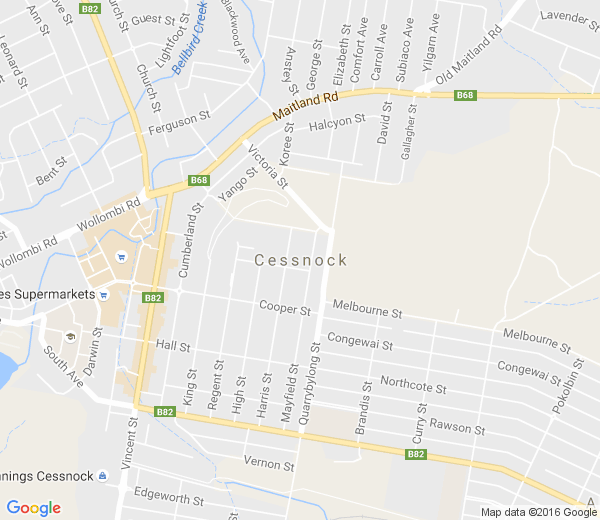 Map of CESSNOCK NSW