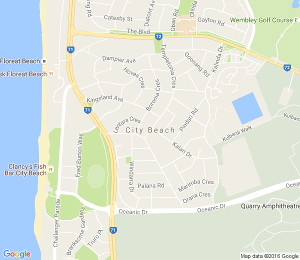 Map of CITY BEACH WA