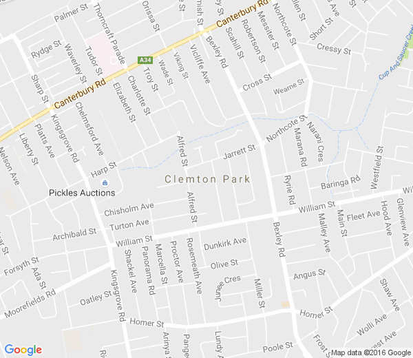 Map of CLEMTON PARK NSW