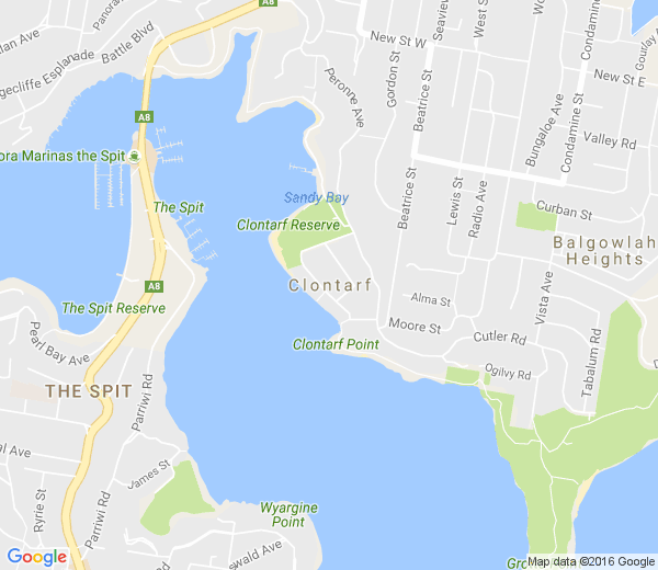 Map of CLONTARF NSW
