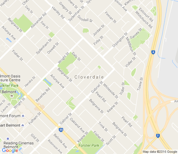 Map of CLOVERDALE WA