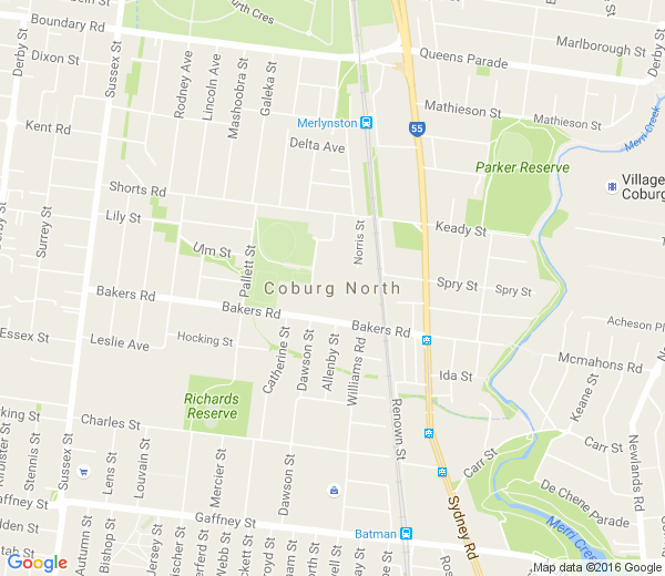 Map of COBURG NORTH VIC