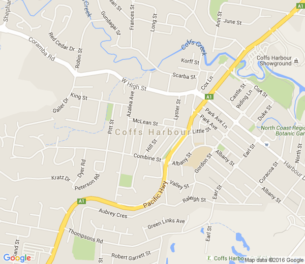 Map of COFFS HARBOUR NSW