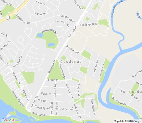 Map of COODANUP WA