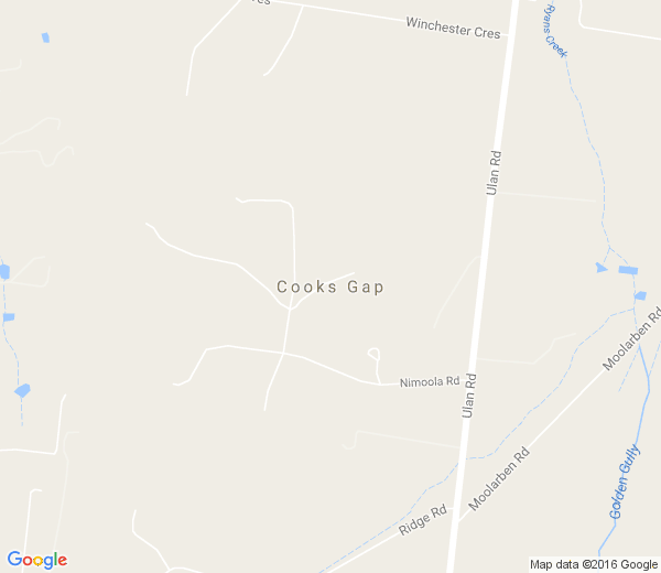 Map of COOKS GAP NSW