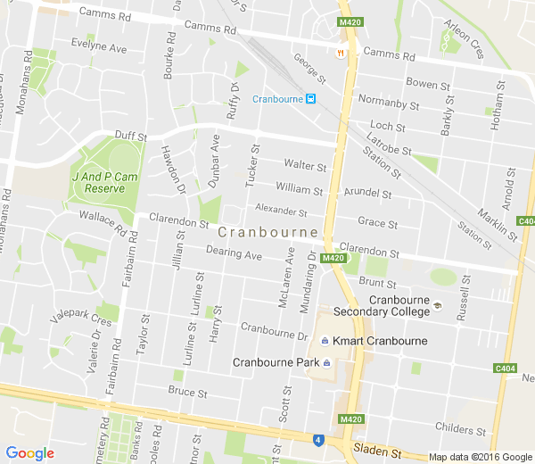 Map of CRANBOURNE VIC