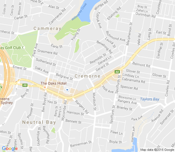 Map of CREMORNE NSW