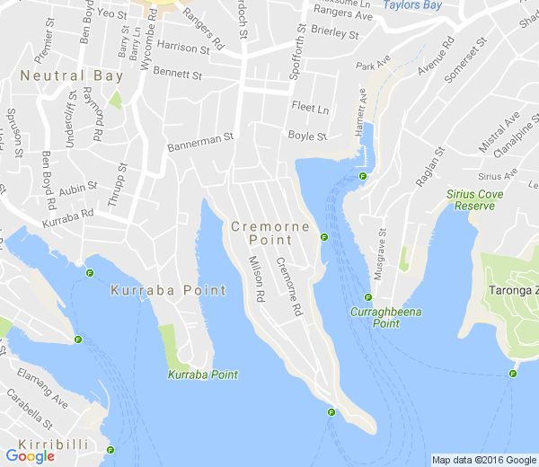 Map of CREMORNE POINT NSW