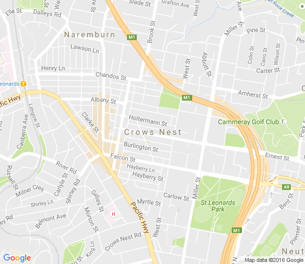 Map of CROWS NEST NSW