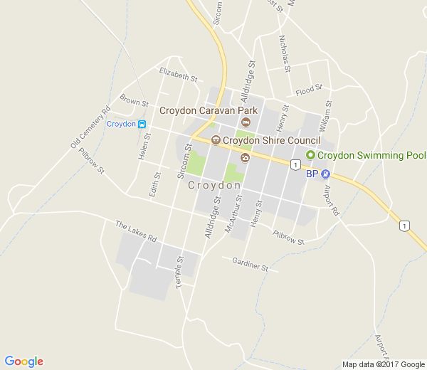 Map of CROYDON QLD