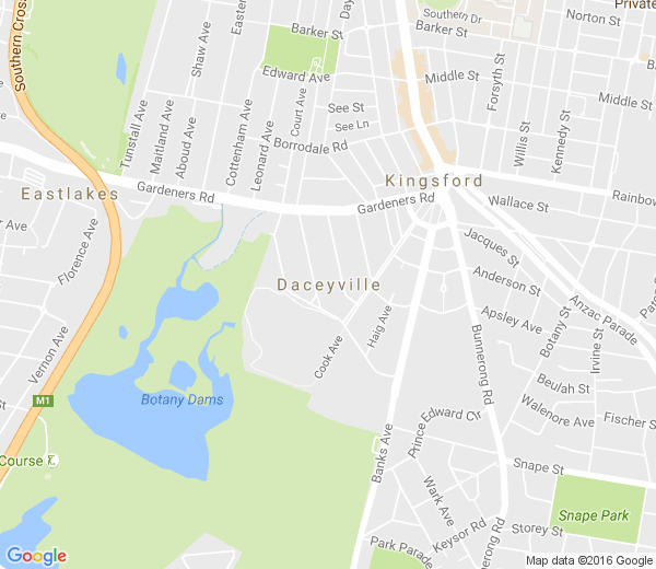 Map of DACEYVILLE NSW