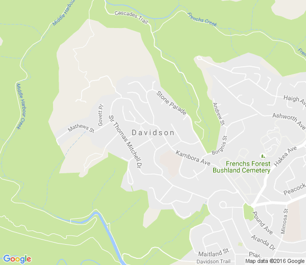Map of DAVIDSON NSW