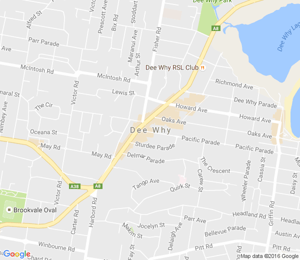 Map of DEE WHY NORTH NSW