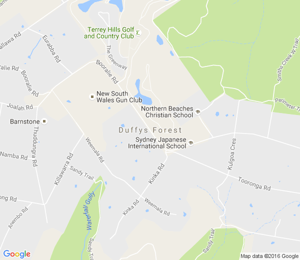 Map of DUFFYS FOREST NSW