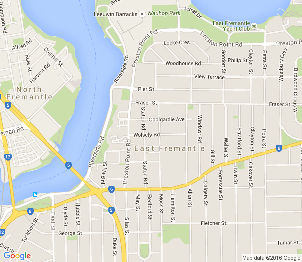 Map of EAST FREMANTLE WA