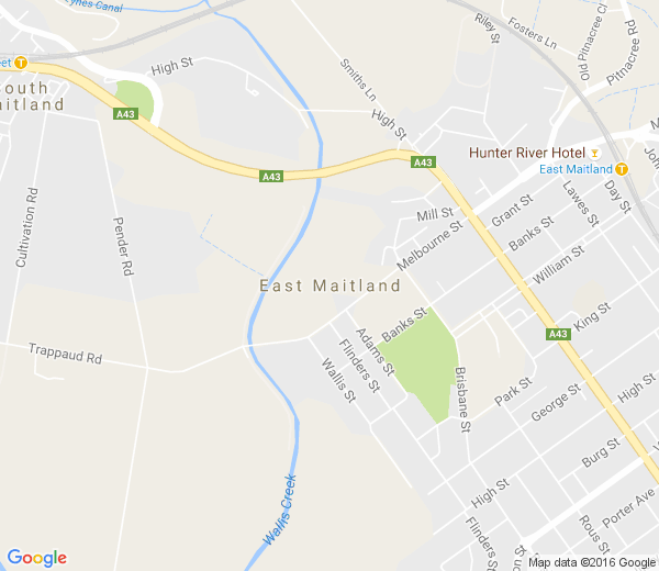 Map of EAST MAITLAND NSW