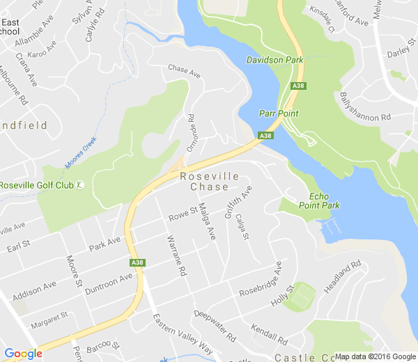 Map of EAST ROSEVILLE NSW