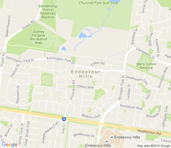 Map of ENDEAVOUR HILLS VIC