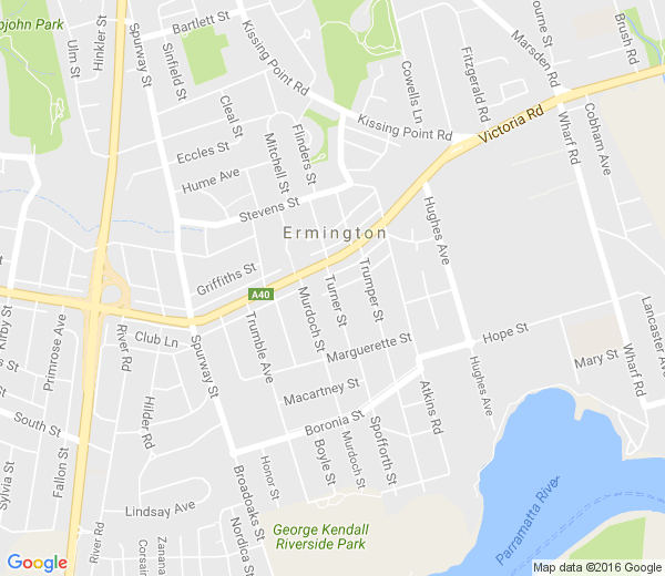 Map of ERMINGTON NSW