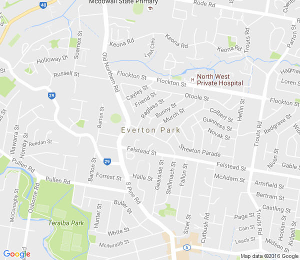Map of EVERTON PARK QLD