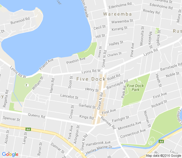 Map of FIVE DOCK NSW