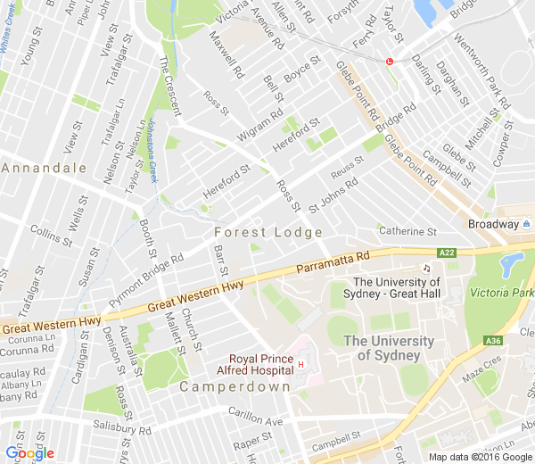 Map of FOREST LODGE NSW