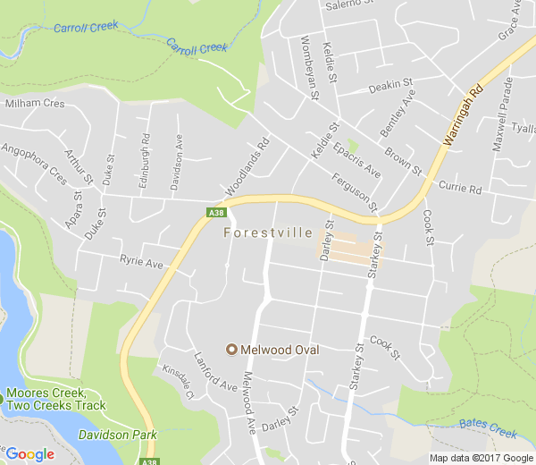 Map of FORESTVILLE NSW