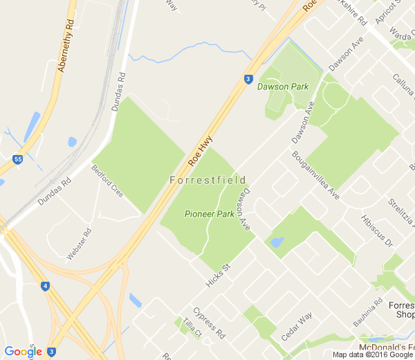 Map of FORRESTFIELD WA