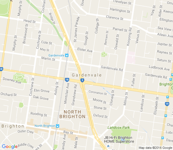 Map of GARDENVALE WEST VIC